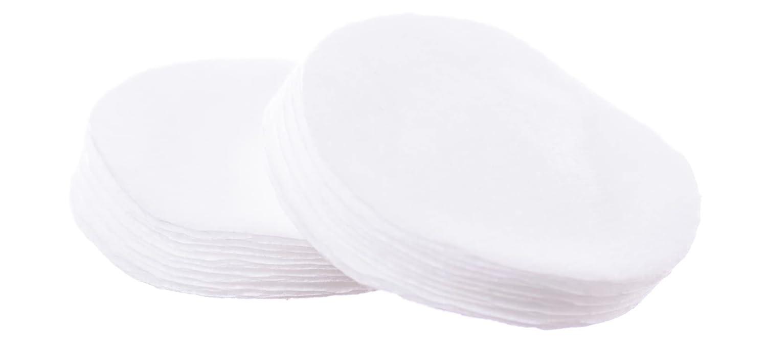 Stack of white circular pads on a white background