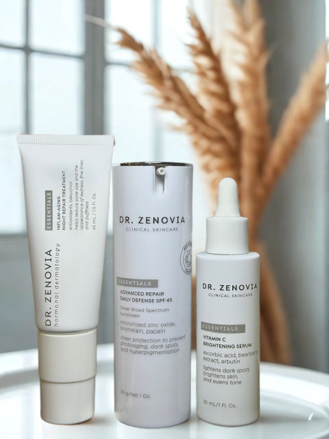Dr. Zenovia Anti-Aging Powerhouse Trio with Vitamin C serum, retinol treatment and SPF