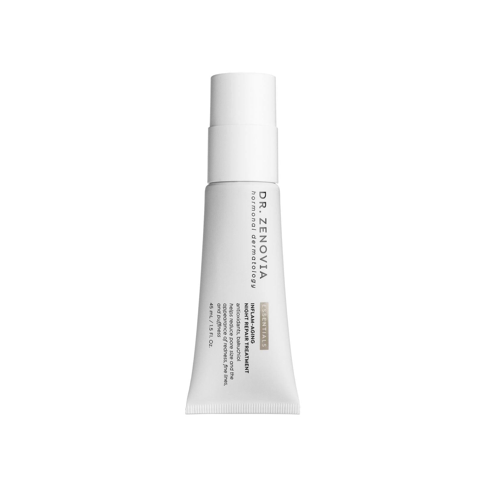 Dr. Zenovia Inflam-aging Night Repair Treatment bottle on a white background