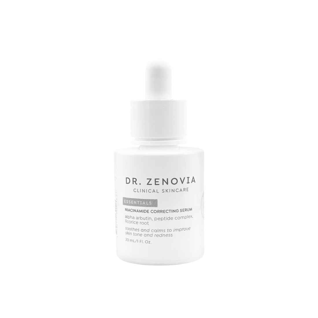 Dr. Zenovia niacinamide serum bottle on a white background