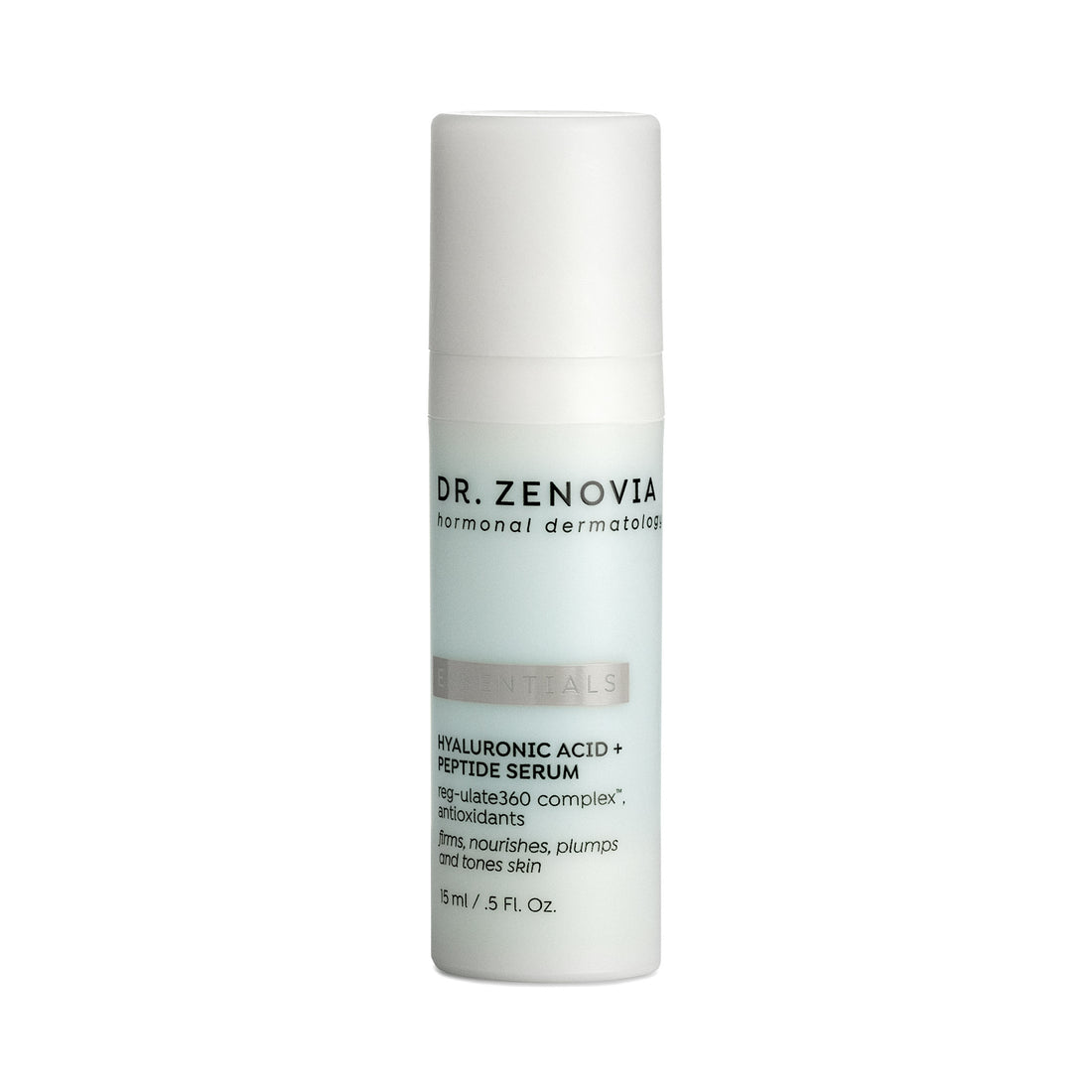 Mini Dr. Zenovia Hyaluronic Acid + Peptide Serum front view with product name and branding