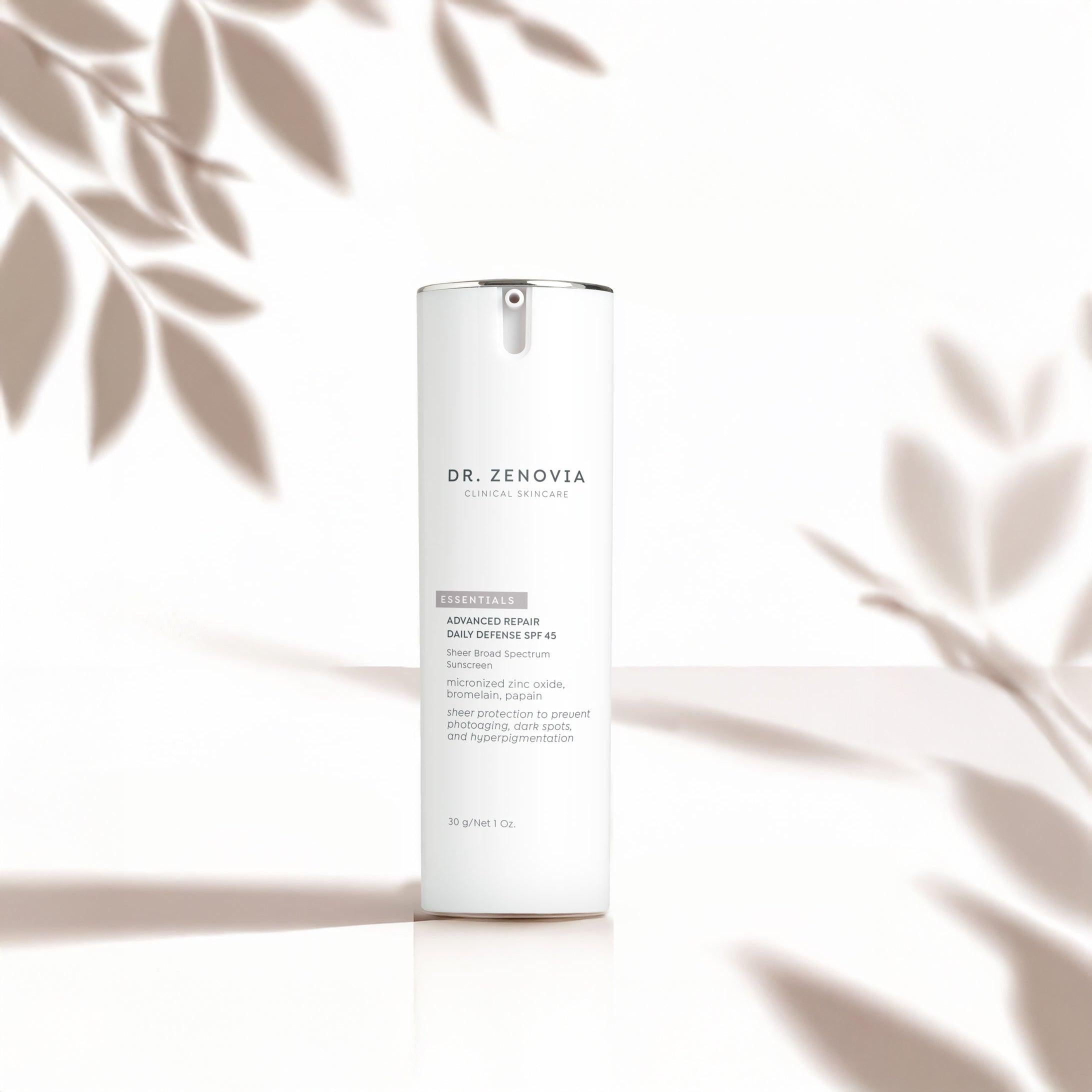 Dr. Zenovia Advanced Repair Daily Defense SPF 45 sheer mineral sunscreen