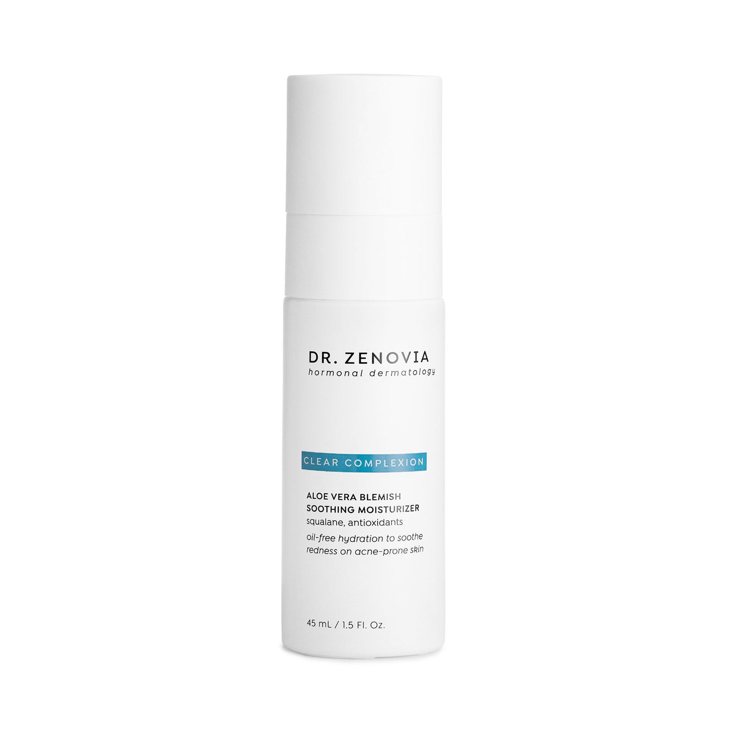 Dr. Zenovia Clear Complexion Aloe Vera Blemish Soothing Moisturizer bottle, front view