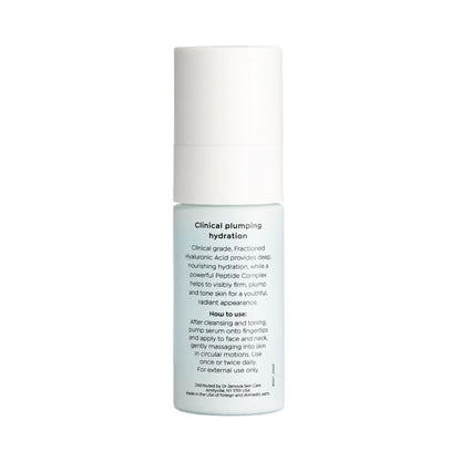 Dr. Zenovia Hyaluronic Acid + Peptide Serum bottle for skin hydration and firming