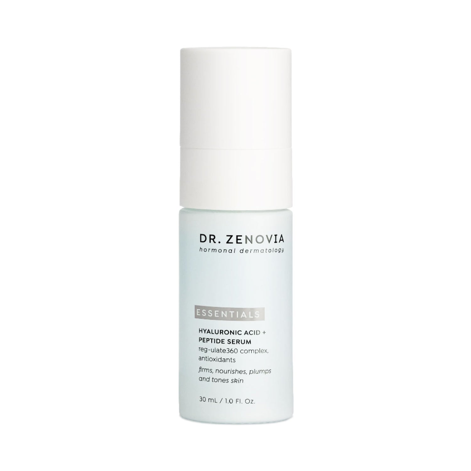 Dr. Zenovia Hyaluronic Acid + Peptide Serum bottle for skin hydration and firming