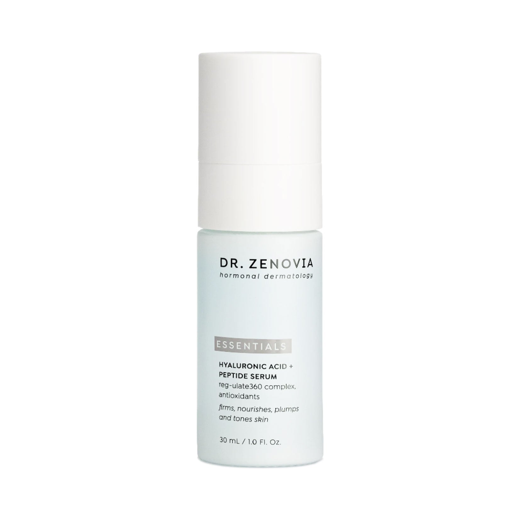 Dr. Zenovia Hyaluronic Acid + Peptide Serum bottle for skin hydration and firming