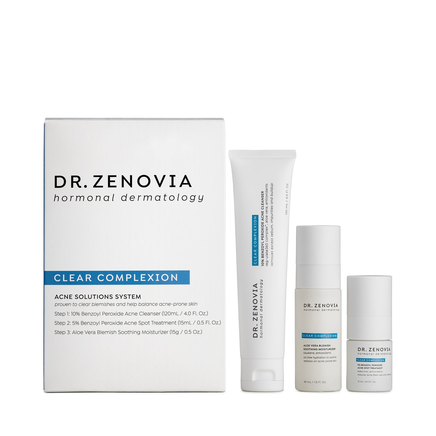 Dr. Zenovia Acne Solutions System – 3-Step Hormonal Acne Treatment Kit
