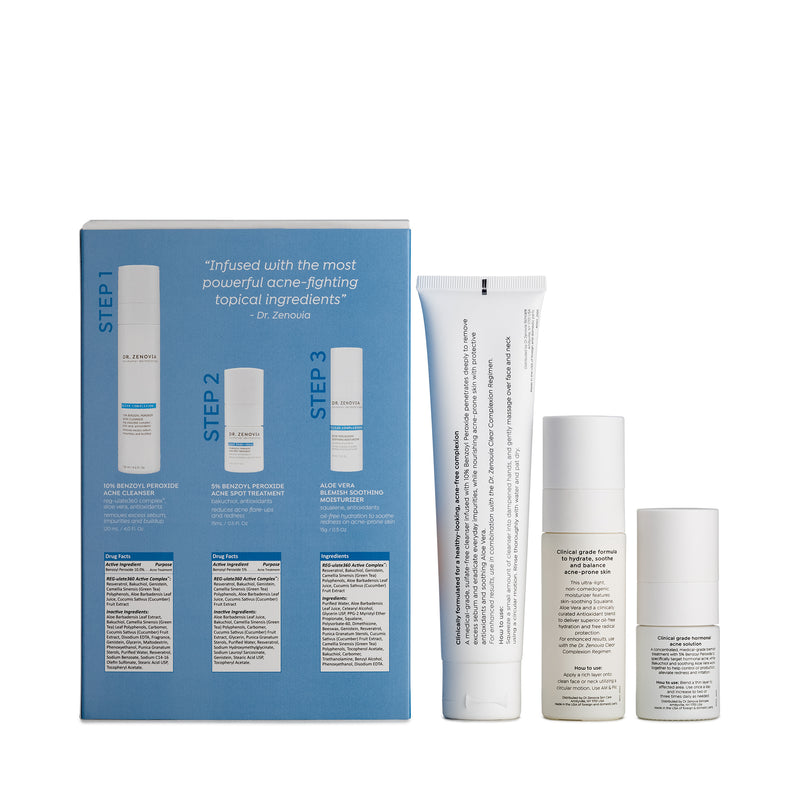 Easy-to-Use 3-Step Acne Treatment System by Dr. Zenovia