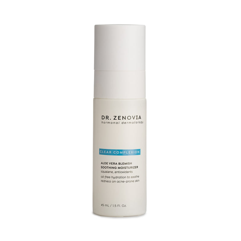 Dr. Zenovia Clear Complexion Aloe Vera Blemish Soothing Moisturizer bottle, front view