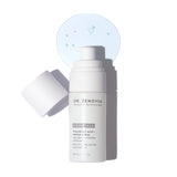 Dr. Zenovia Hyaluronic Acid + Peptide Serum bottle with cap off, showing serum texture on white background